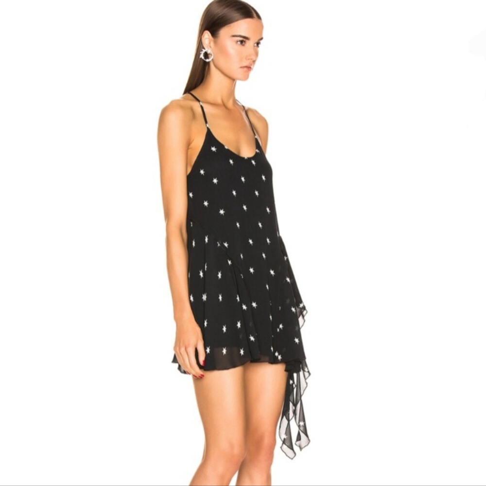 RE/DONE Collections 80s Dress in Black/White Star Print Size Small